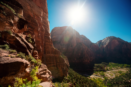 Zion National Park at sunny day, USAの写真素材