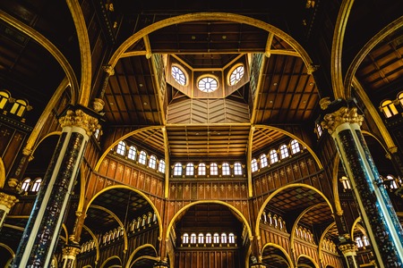 Interior of the basilica at the city of Costa Ricaの写真素材