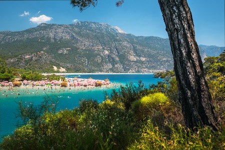 Oludeniz beach and the Blue Lagoon, Fethiye, Turkeyの写真素材