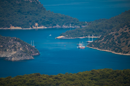 Aegean Sea coast with calm and safe lagoons. Fethiye, Turkeyの写真素材