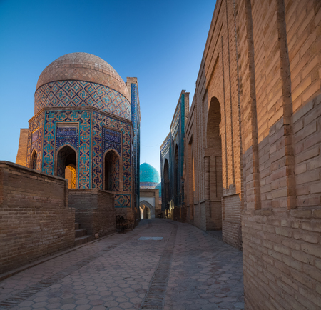 Ancient complex of buildings of Shakh i Zinda, Uzbekistanの写真素材