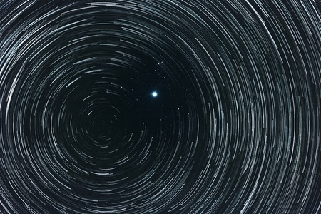 Polar star (Pole star) and north celestial poleの写真素材