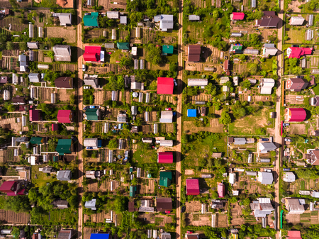 Aerial view of the cottages in Russiaの写真素材