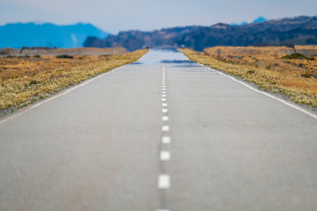 Asphalt road in pampa. Argentinaの写真素材