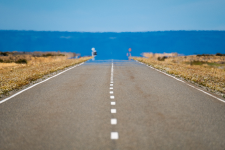 Asphalt road in pampa. Argentinaの写真素材