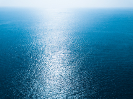 Sea surface aerial view with horizonの写真素材