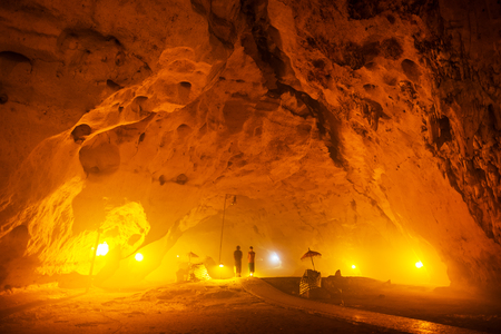 Interior of the Goa Giri Putri temple on the island of Nusa Penida, Indonesiaの写真素材