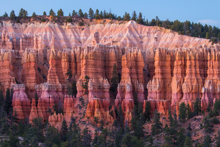 Geological structures called hoodoos in the Bryce Canyon National Park, USAの写真素材