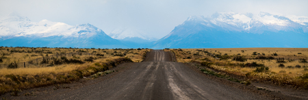 Panorama of the rural Patagonian road in Argentinaの写真素材