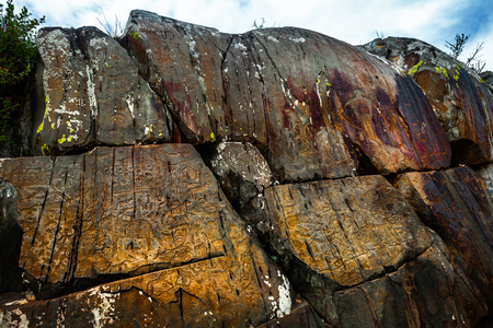 Petroglyphs of the Kalbak Tash complex. Altai, Russiaの写真素材