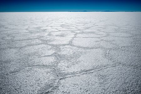 Salar de Uyuni salt flat during dry season, Boliviaの写真素材