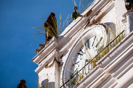 Tower with clock on the building in the city of Sucre in Boliviaの写真素材