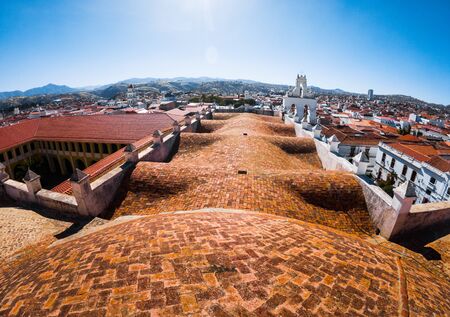 City of Sucre as seen from the roof of the ancient building. Boliviaの写真素材