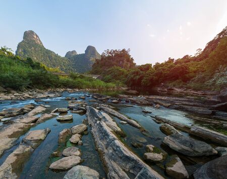 Rapid river in mountain of Vietnamの写真素材