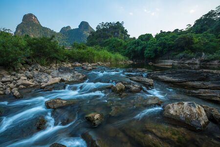 Rapid river in mountain of Vietnamの写真素材