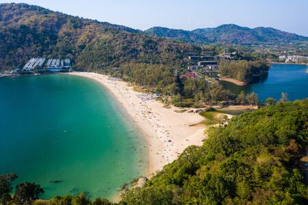 Tropical beach of Nai Harn on Phuket island in Thailandの写真素材