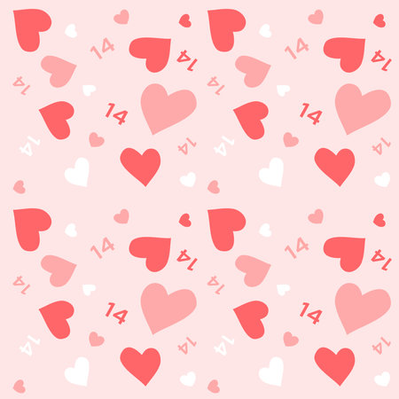 Symbol and icon in valentine day with seamless pattern style. With love and pink color theme.