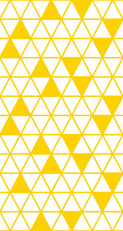Yellow triangle with solid color and liner style. Seamless pattern with vector background.のイラスト素材