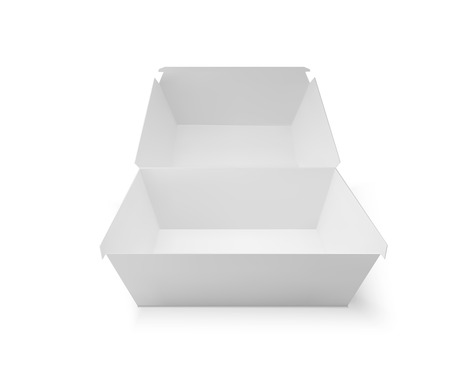 White food box, packaging for hamburger, lunch, fast food, burger, sandwich. Product pack. vector isolater on white backgroundのイラスト素材
