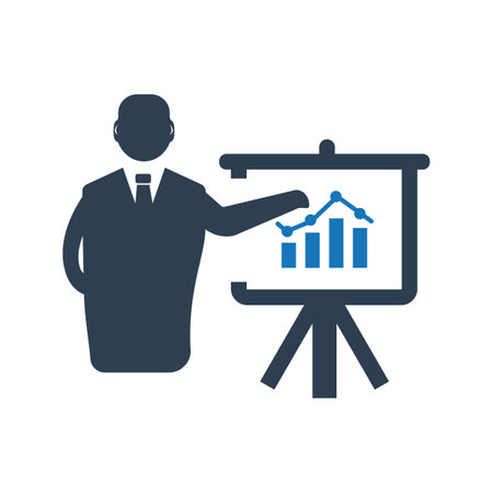 Presentation icon vector isolated on white background for your web and mobile app design, Presentation logo conceptのイラスト素材