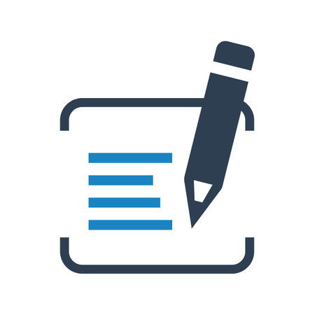 Pencil and document icon. Modern flat design style vector illustration.のイラスト素材