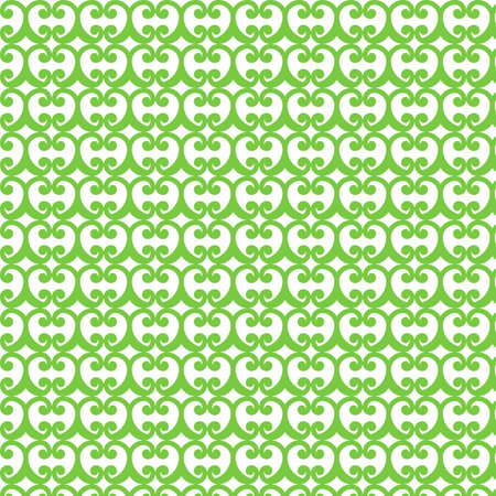 Seamless pattern with green ornament on a white background. Vector illustrationのイラスト素材