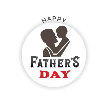 Happy father's day greeting card with dad and son. Vector illustration.のイラスト素材