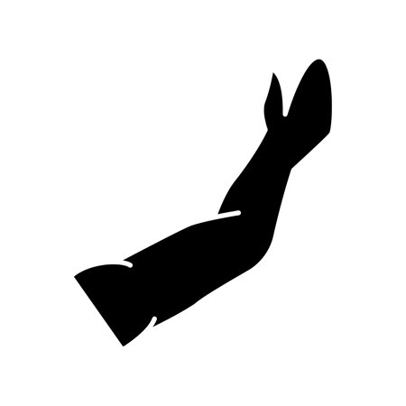 Hand icon. Flat style black icon on white background. Vector illustration.のイラスト素材
