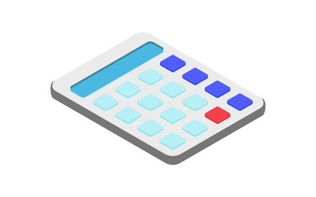 Calculator icon. Isometric illustration of calculator vector icon for webのイラスト素材