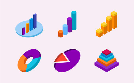 set of isometric icons for business and finance vector illustration graphic designのイラスト素材