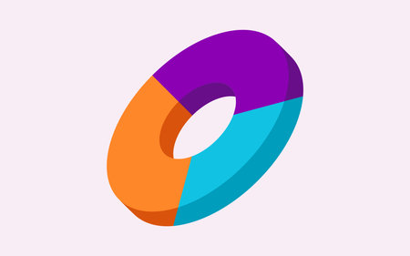 Colorful pie chart. Isometric 3d icon. Vector illustrationのイラスト素材