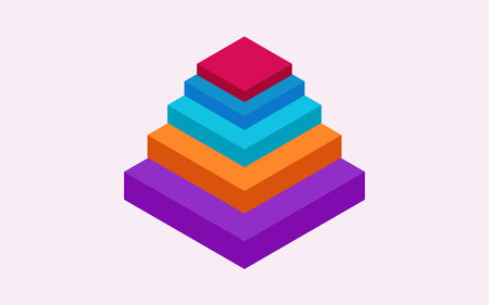 abstract colorful geometric pyramid on a white background, vector art illustrationのイラスト素材