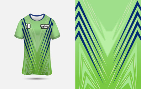 Customizable Sports jersey design for sublimation Printing. Sports T-shirt template vector illustration.のイラスト素材