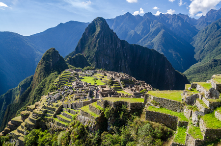 Machu Picchu, Peru - June 29, 2015: View on the Machu Picchu during he evening on a sunny, summer day in Peru.のeditorial素材