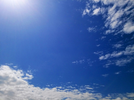 Blue sky and white cloudsの写真素材