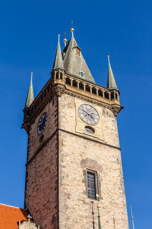 Town hall tower at the old town square of Pragueのeditorial素材