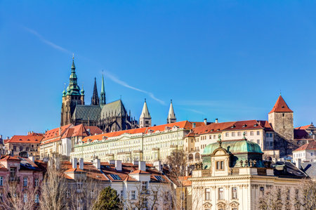 Prague castle with St. Vitus Cathedral in the Czech Republicのeditorial素材