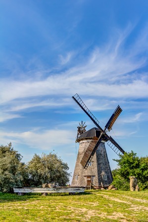 Typical Dutch windmill in Benz on Usedom islandの写真素材