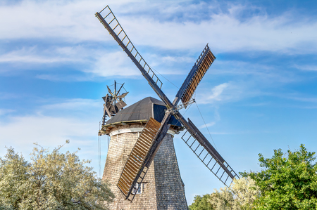 Typical Dutch windmill in Benz on Usedom islandの写真素材