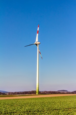 Modern wind wheel for ecological energy productionの写真素材