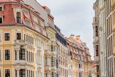 Historic rebuilt baroque buildings in Dresden, Germany