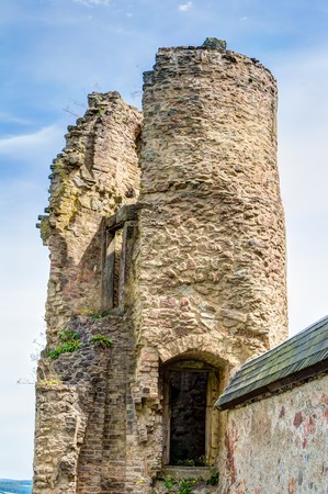 Ruined castle in Frauenstein in the Ore Mountains, Germany