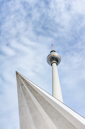 Berlin television tower at Alexanderplatz in Germanyのeditorial素材