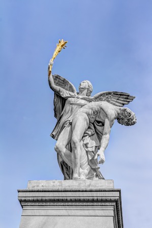 Sculpture at a bridge in Berlin near the cathedralの写真素材