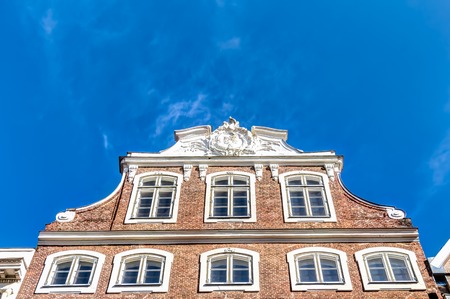 Brick building in the old town of the Hanseatic City of Lubeckの写真素材
