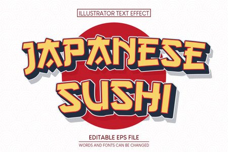 japanese Sushi Text Effect.editable text effectのイラスト素材
