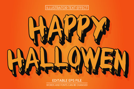 Halloween horror text effect editable pumpkin and scary text styleのイラスト素材