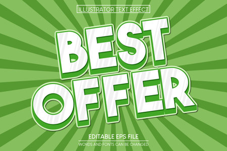 Best Offer Text Effect.editable text effectのイラスト素材