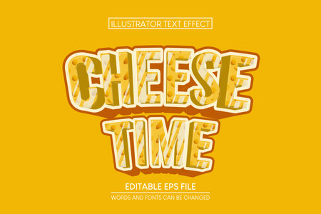 Cheese Time Text Effect.editable text effectのイラスト素材
