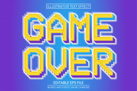 Game Over Text Effect. editable text effectのイラスト素材